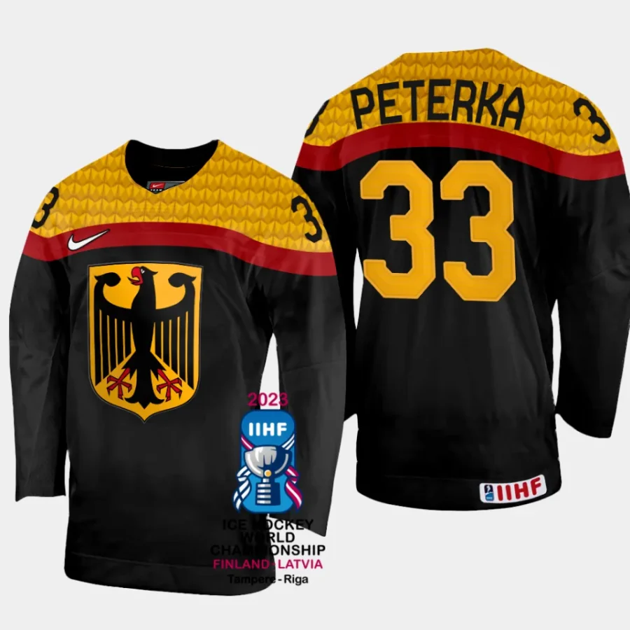 germany hockey jj peterka 2023 iihf world championship men away jersey black