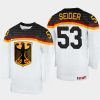 germany hockey moritz seider 2022 iihf world championship home jersey white