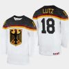 germany julian lutz 2023 iihf world junior championship home jersey white