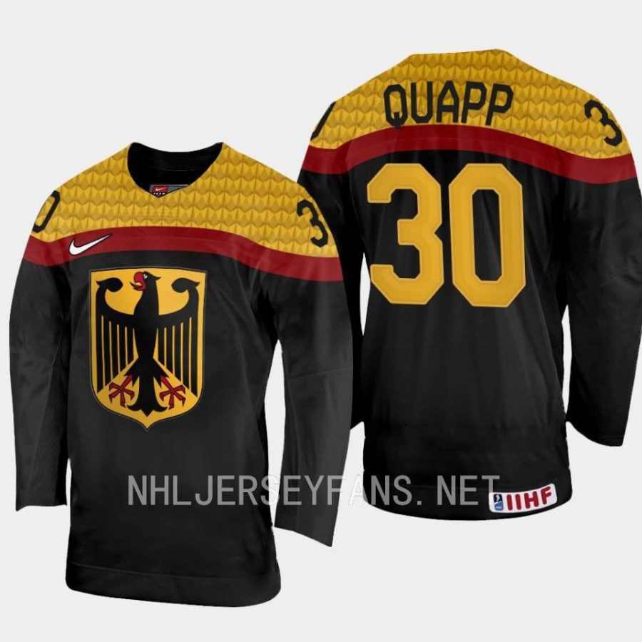 germany nikita quapp 2023 iihf world junior championship away jersey black