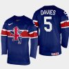 great britain hockey ben davies 2022 iihf world championship away jersey navy