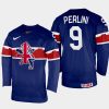 great britain hockey brett perlini 2022 iihf world championship away jersey navy