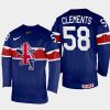 great britain hockey david clements 2022 iihf world championship away jersey navy