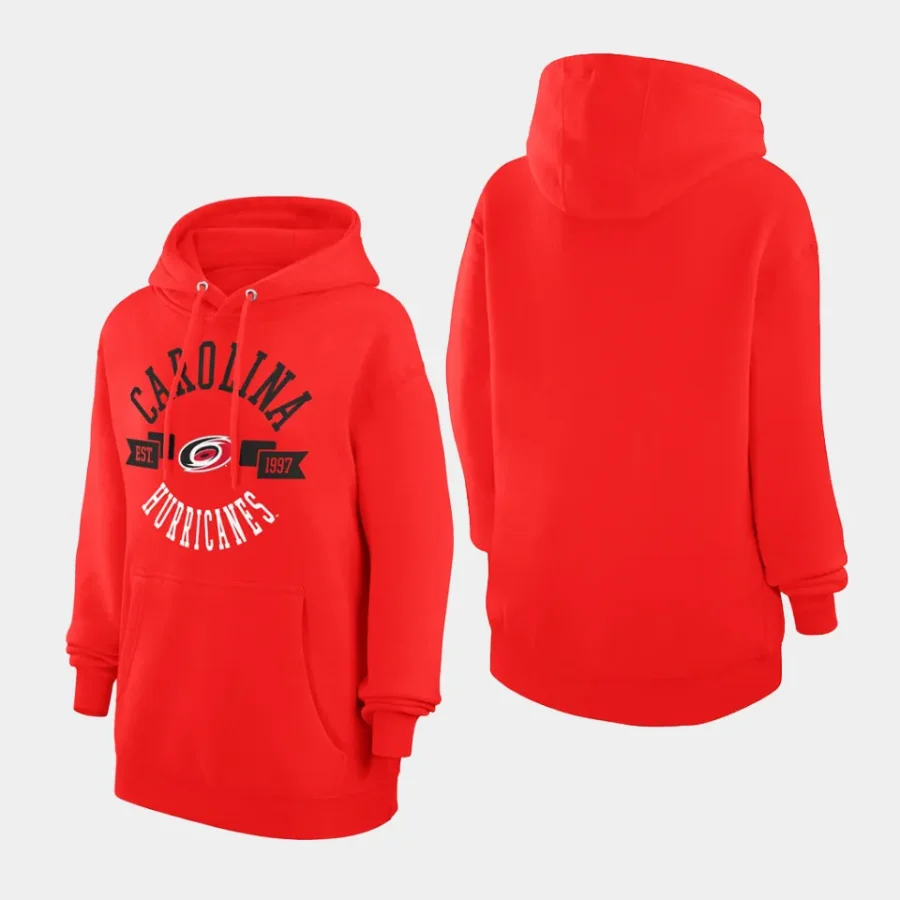 hurricanes women red city graphic fleece pullover hoodie