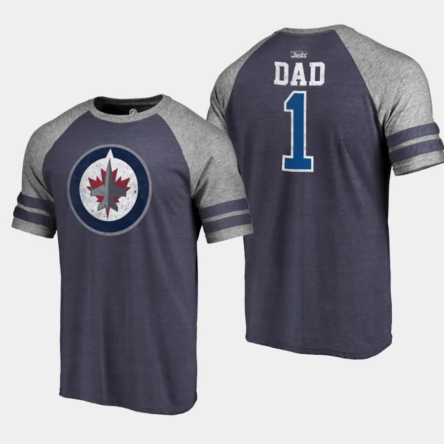 jets navy fathers day greatest dad raglan tri blend t shirt