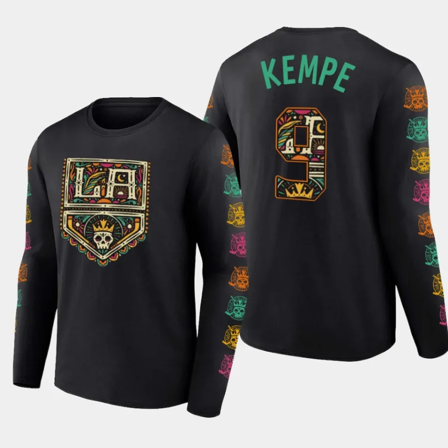 kings adrian kempe black 2023 dia de muertos long sleeve t shirt