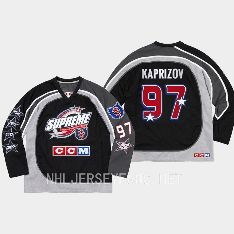 kirill kaprizov wild black 2023 all stars supreme ccm hockey jersey