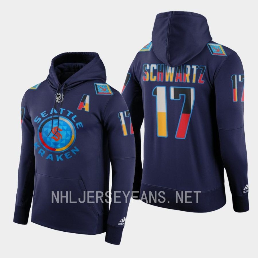 kraken jaden schwartz navy 2022indigenous people night special hoodie