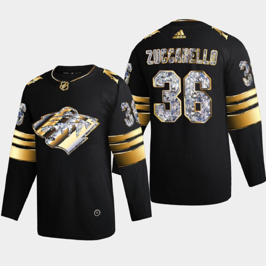 mats zuccarello wild black 2022 stanley cup playoffs diamond edition authentic jersey