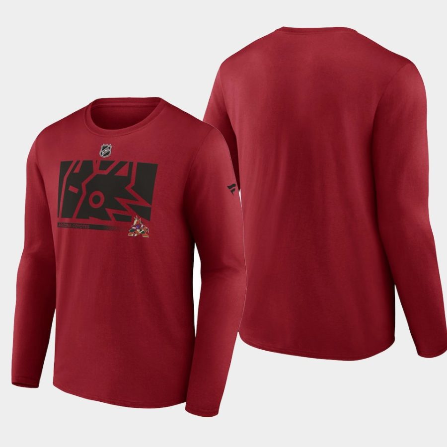 men arizona coyotes authentic pro core collection garnet secondary long sleeve t shirt