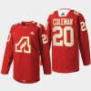 men atlanta flames blake coleman 2022 warm up 50th anniversary red jersey