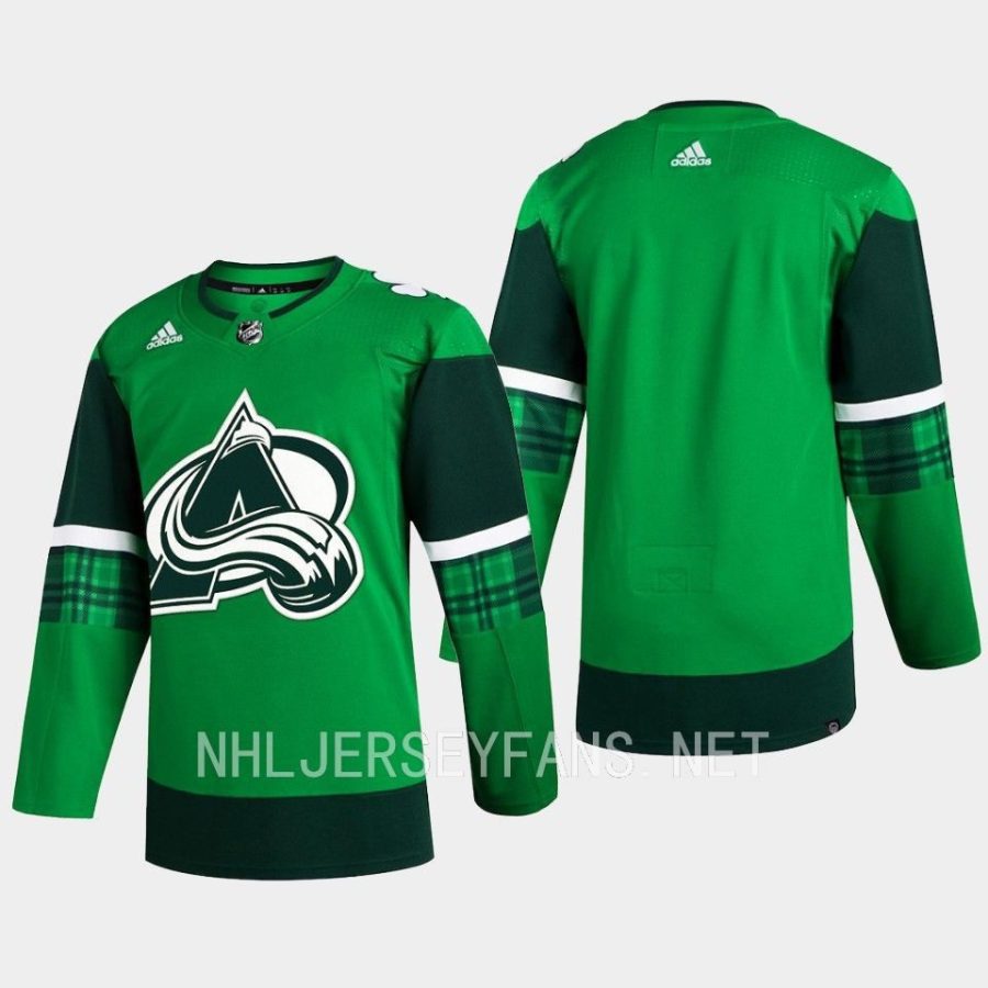 men avalanche 2023 st. patricks day primegreen authentic jersey green