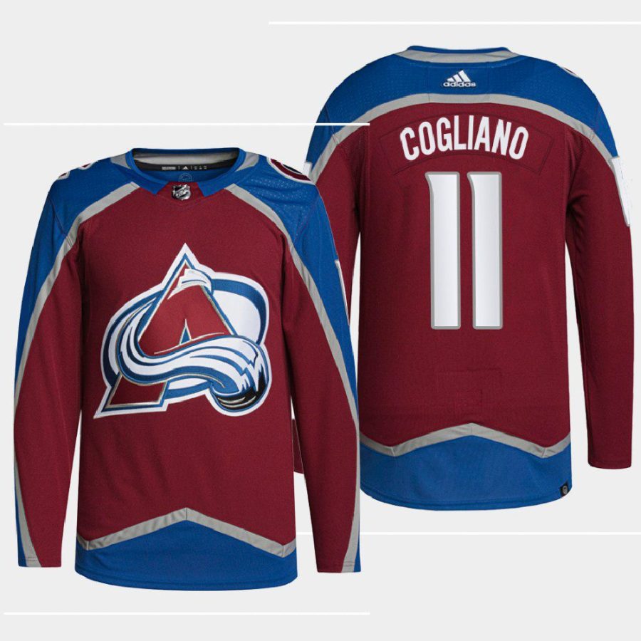 men avalanche andrew cogliano 2022 primegreen authentic pro home burgundy jersey