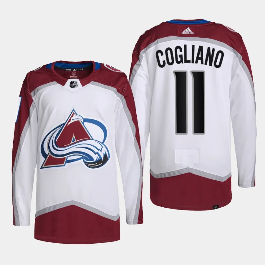 men avalanche andrew cogliano primegreen away authentic pro white jersey