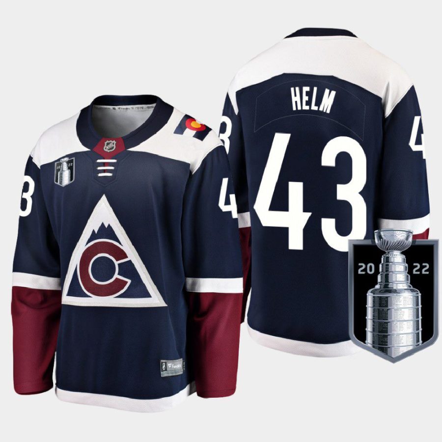 men avalanche darren helm alternate 2022 stanley cup finals navy jersey