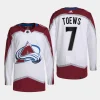 men avalanche devon toews primegreen away authentic pro white jersey