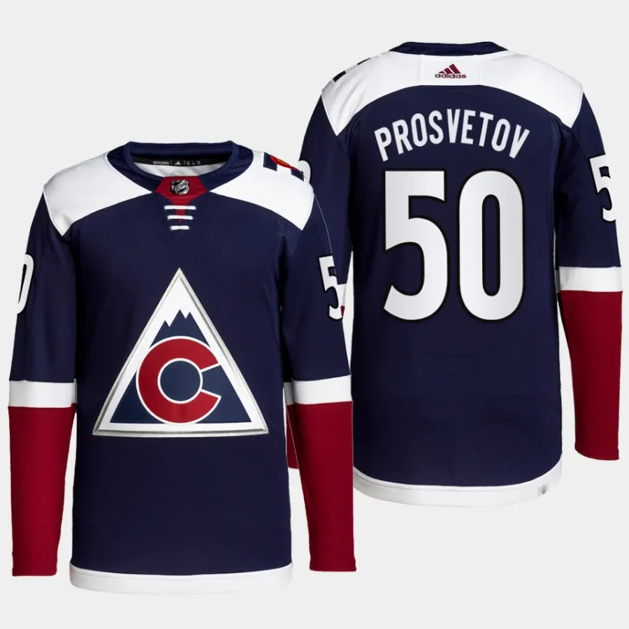 men avalanche ivan prosvetov primegreen alternate authentic pro navy jersey