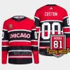 men blackhawks custom reverse retro 2.0 only one 81 red jersey