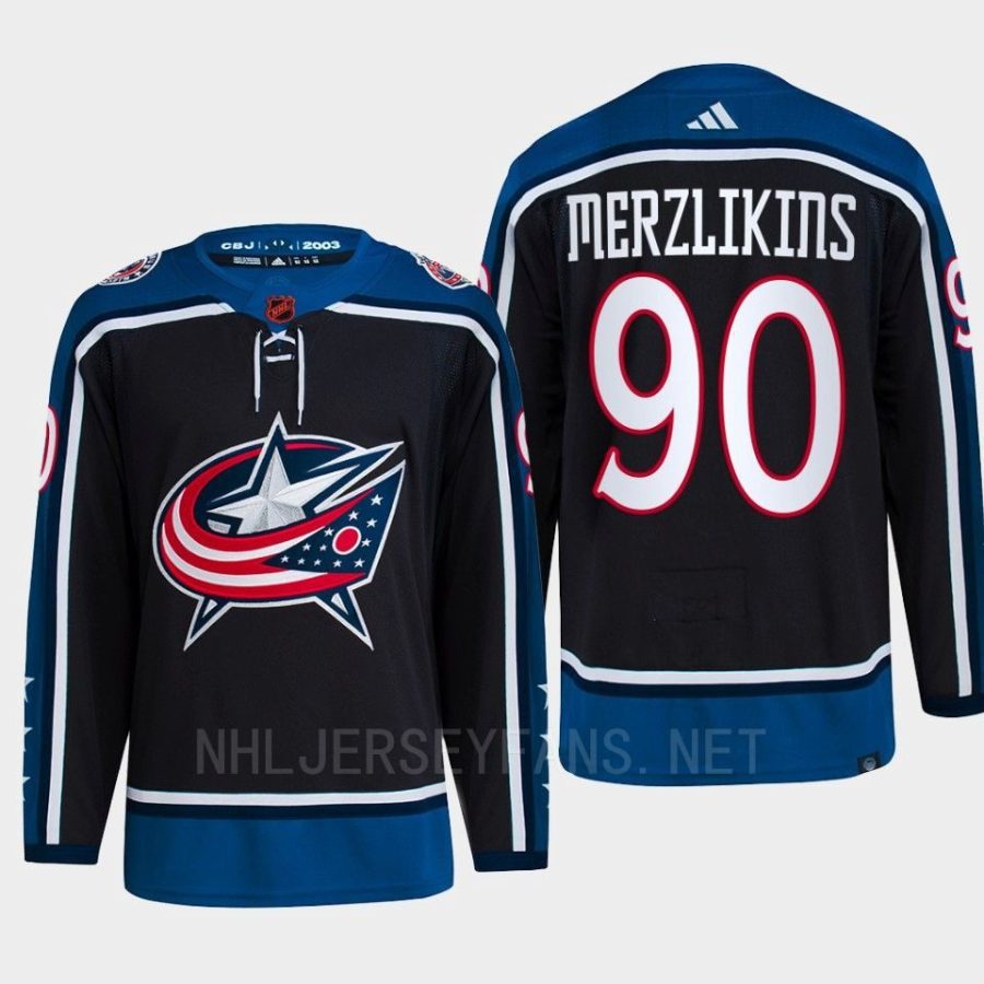 men blue jackets elvis merzlikins 2022 authentic primegreen reverse retro 2.0 navy jersey