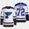 men blues justin faulk primegreen away authentic pro white jersey