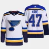 men blues torey krug primegreen away authentic pro white jersey