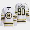 men bruins anthony richard 2023 24 primegreen 100th anniversary authentic player white jersey