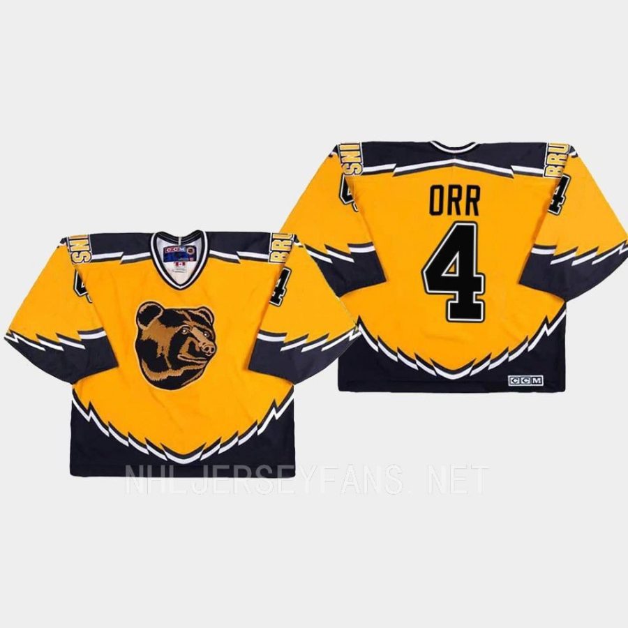 men bruins bobby orr replica throwback gold jersey