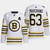 men bruins brad marchand 2023 24 primegreen 100th anniversary authentic player white jersey