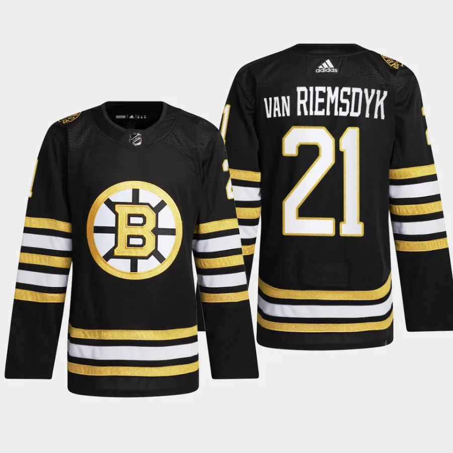 men bruins james van riemsdyk 2023 24 primegreen 100th anniversary authentic player black jersey