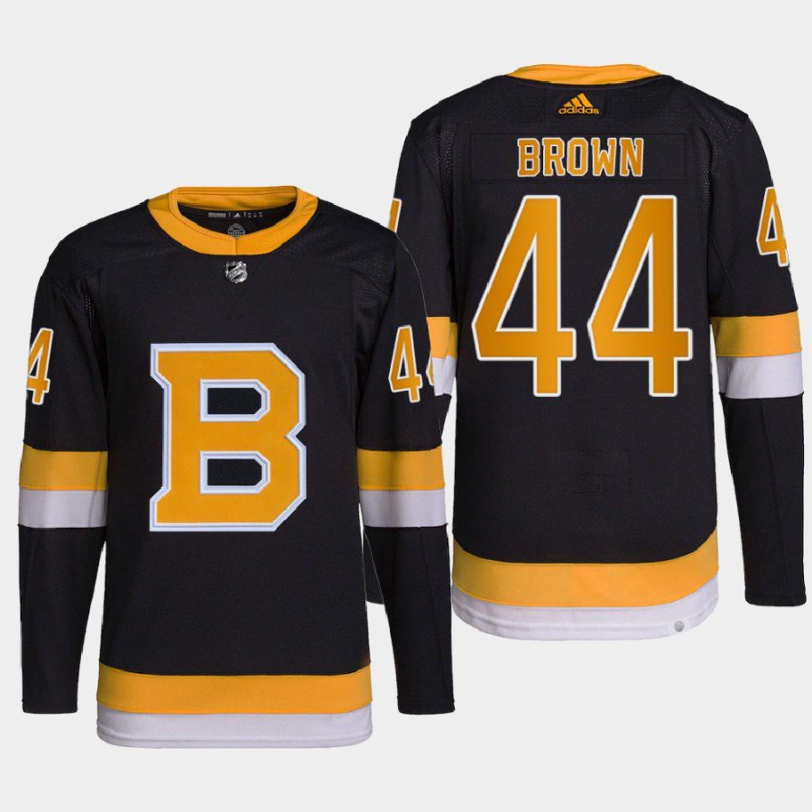 men bruins josh brown 2022 primegreen authentic pro alternate black jersey