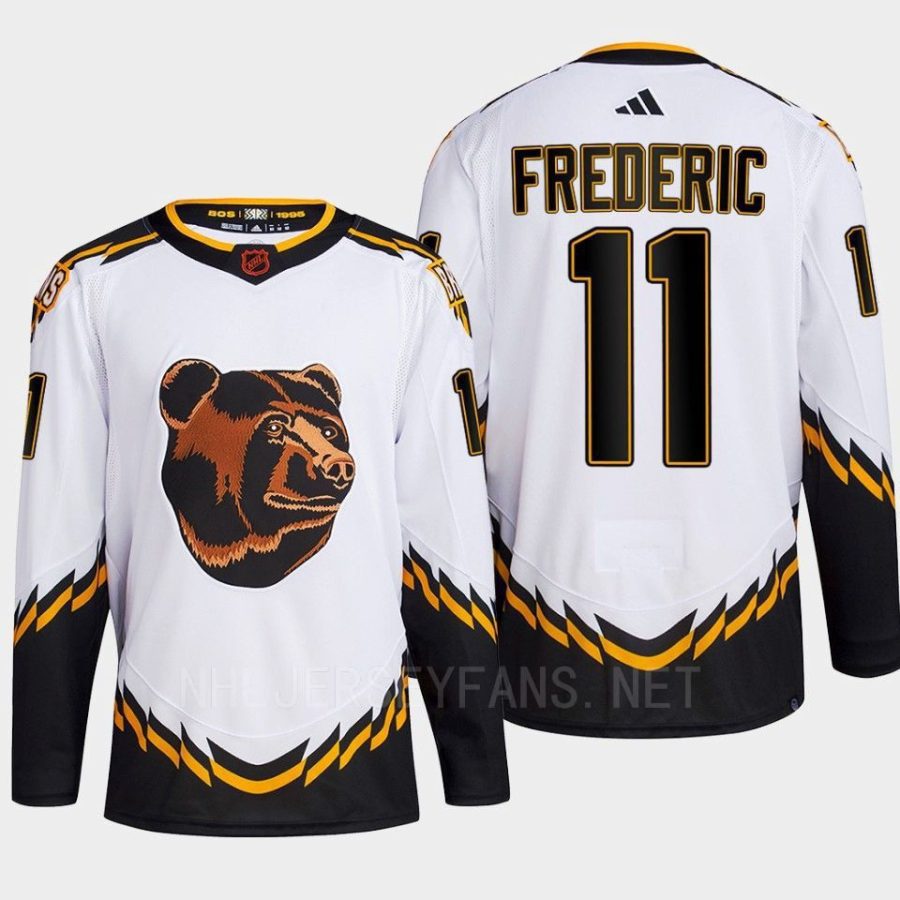 men bruins trent frederic 2022 authentic primegreen reverse retro 2.0 white jersey