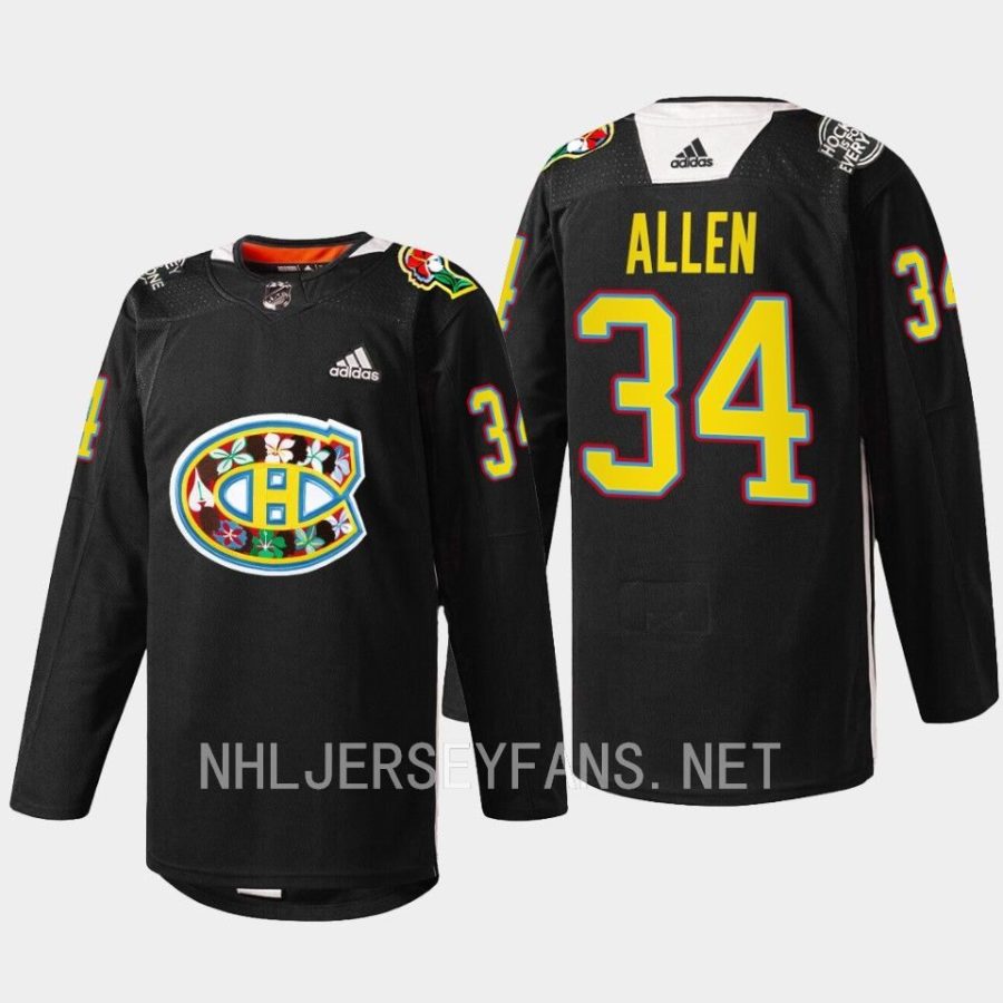 men canadiens jake allen habs warmup black history month 2023 black jersey