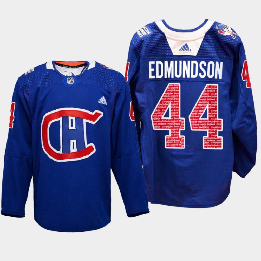 men canadiens joel edmundson special edition radioteledon 2022 royal jersey