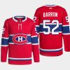 men canadiens justin barron 2022 primegreen authentic pro home red jersey