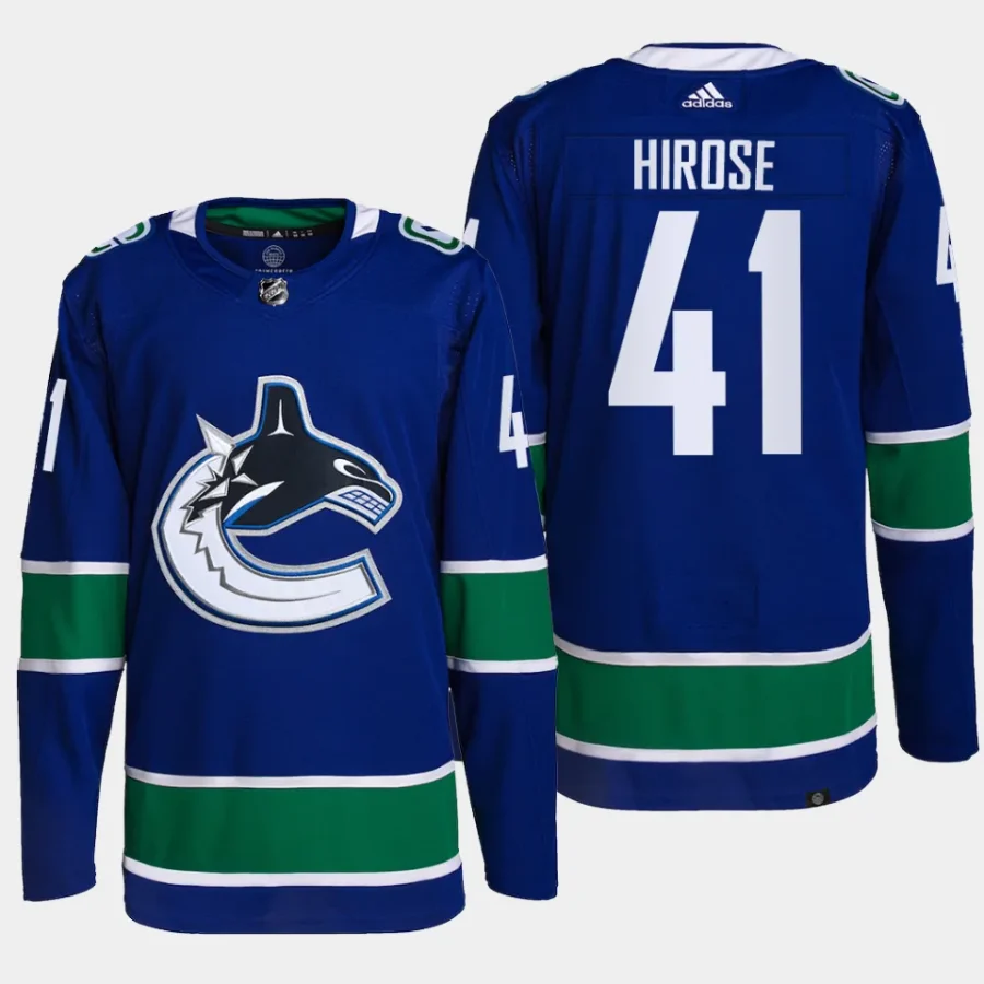 men canucks akito hirose authentic pro home primegreen blue jersey