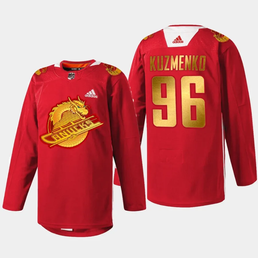 men canucks andrei kuzmenko 2024 lunar new year red jersey