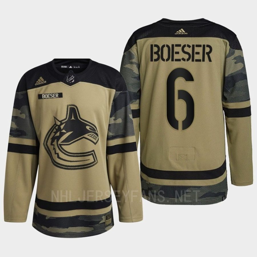 men canucks brock boeser camo warm up 2022 armed forces green jersey