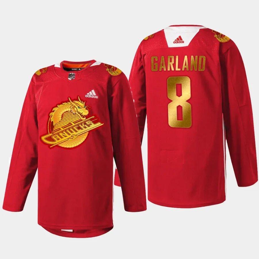 men canucks conor garland 2024 lunar new year red jersey