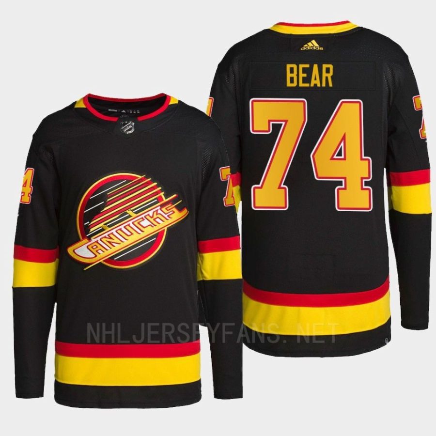 men canucks ethan bear authentic pro flying skate black jersey