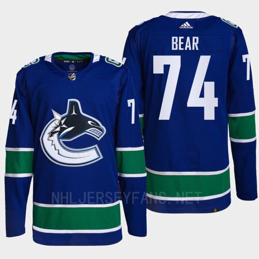 men canucks ethan bear home authentic pro blue jersey