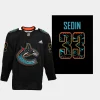 men canucks henrik sedin special edition first nations 2023 black jersey