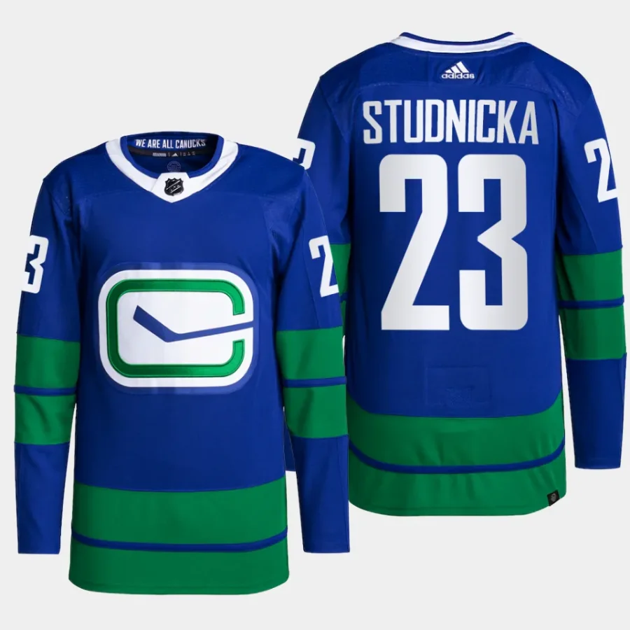 men canucks jack studnicka primegreen alternate authentic pro blue jersey