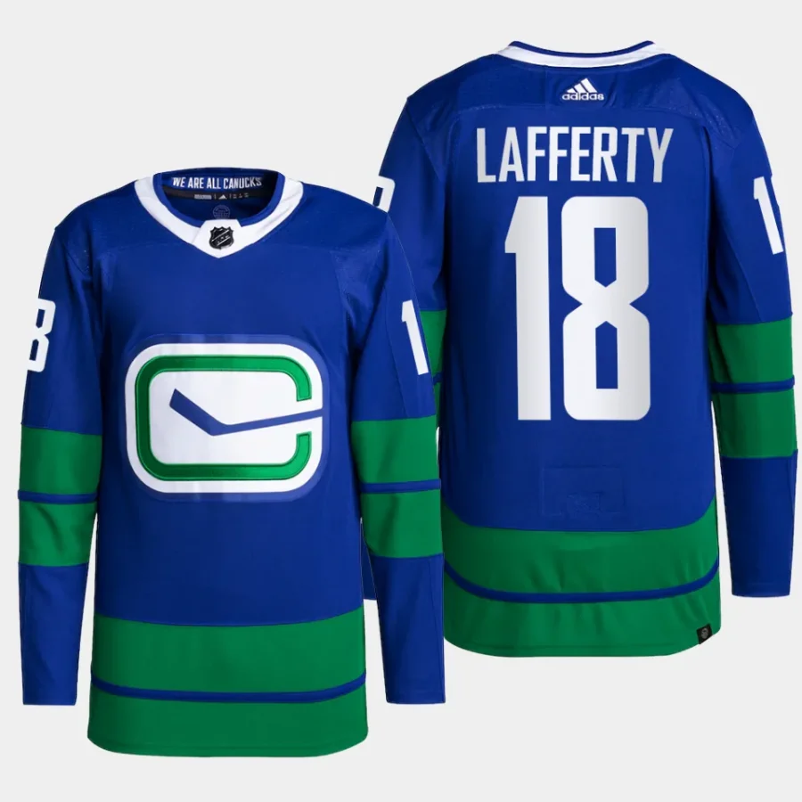 men canucks sam lafferty primegreen alternate authentic pro blue jersey