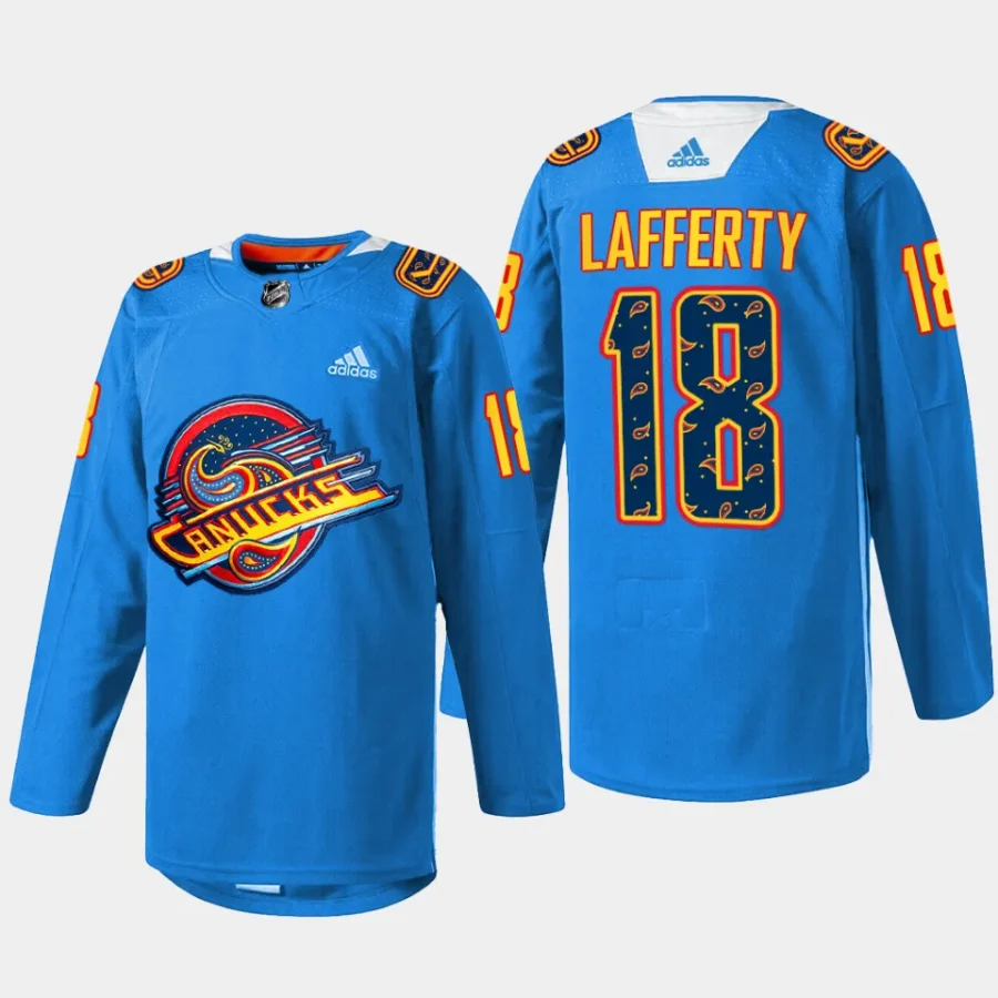 men canucks sam lafferty special edition 2023 diwali night blue jersey