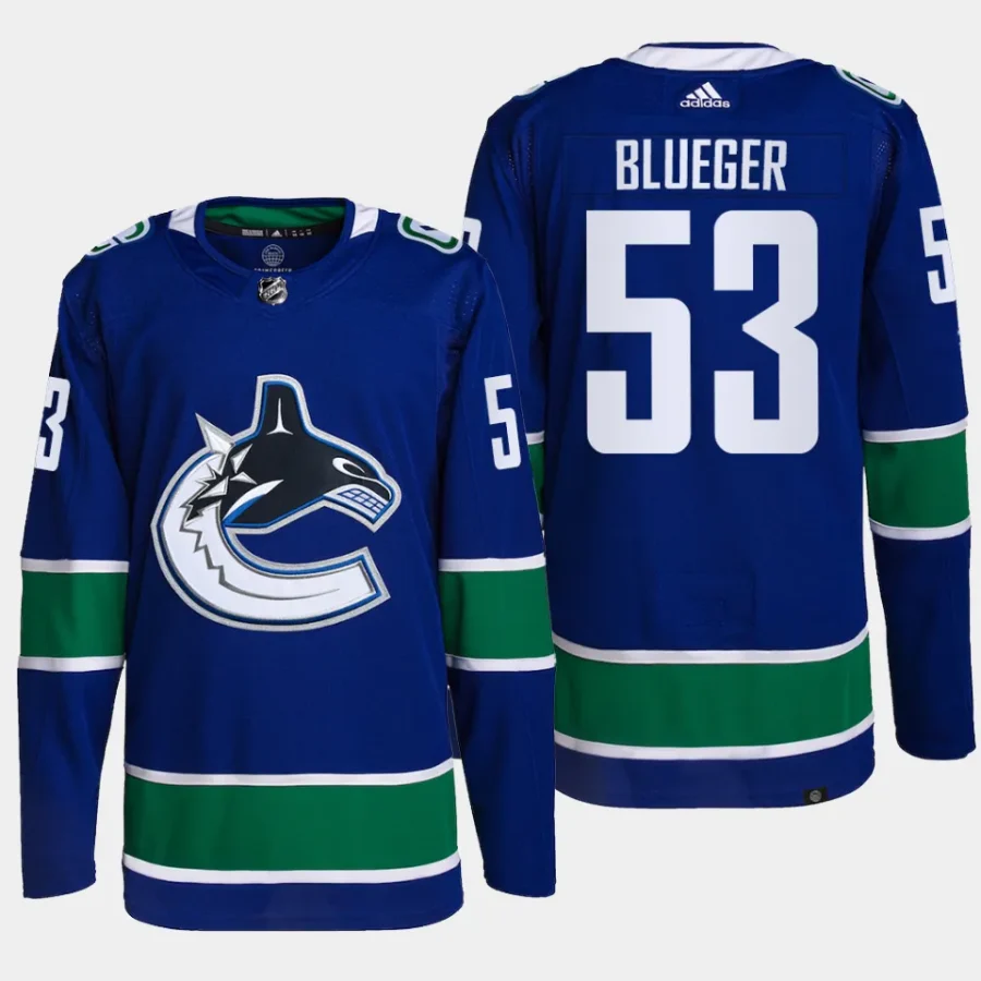 men canucks teddy blueger authentic pro home primegreen blue jersey