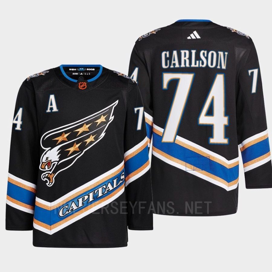 men capitals john carlson 2022 authentic primegreen reverse retro 2.0 black jersey