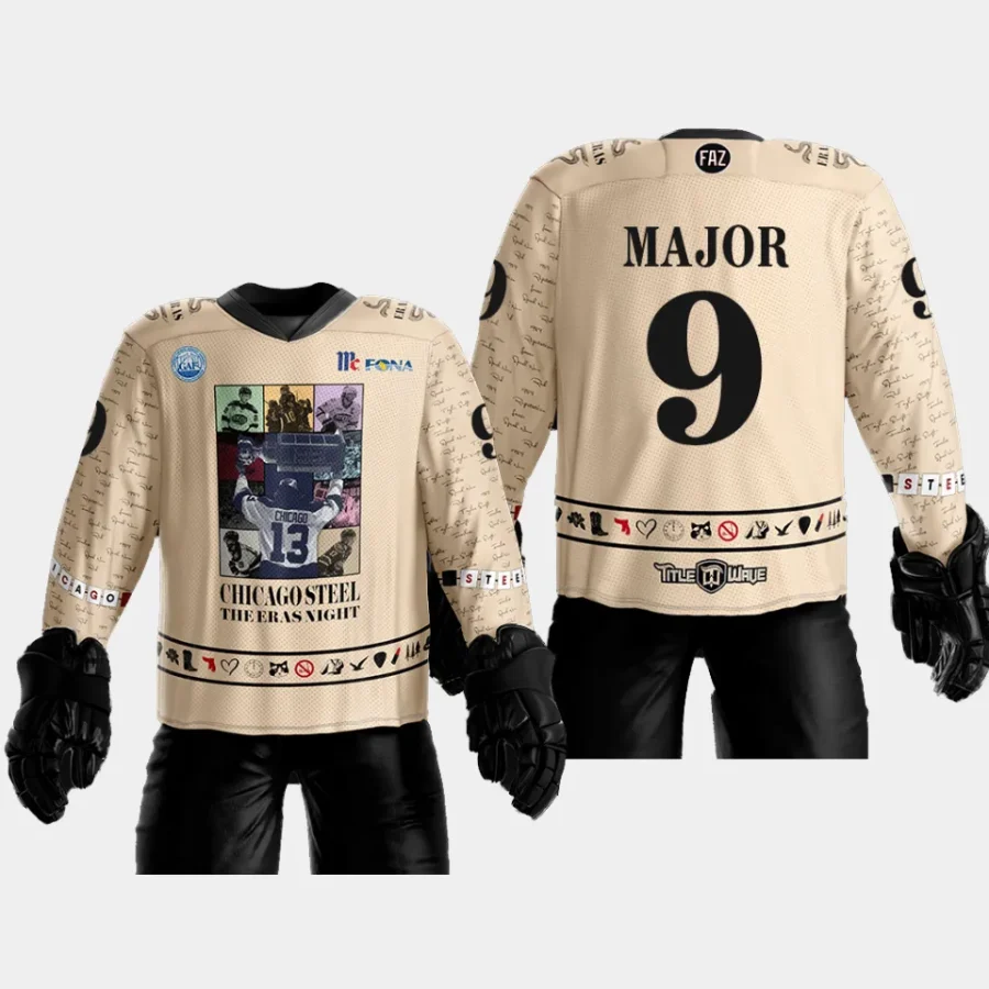 men chicago steel charlie major ushl special taylor swift eras night cream jersey