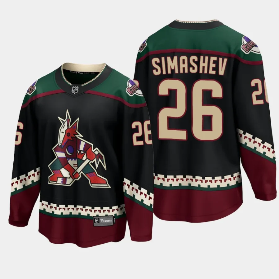 men coyotes dmitriy simashev men 2023 nhl draft home premier breakaway black jersey