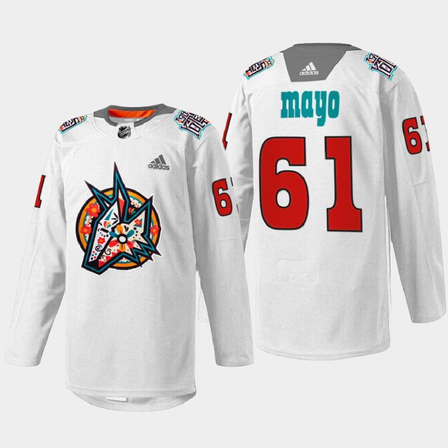 men coyotes dysin mayo warmup los yotes night 2022 white jersey