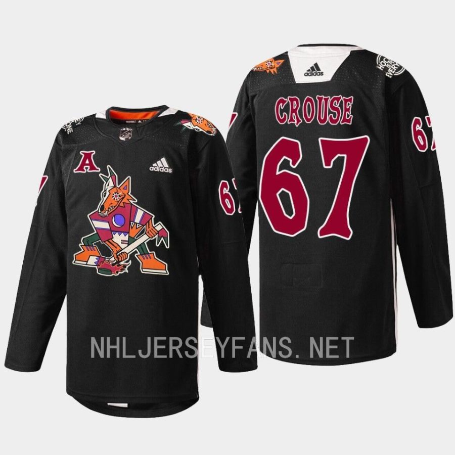 men coyotes lawson crouse modern rockstars black excellence night 2023 black jersey